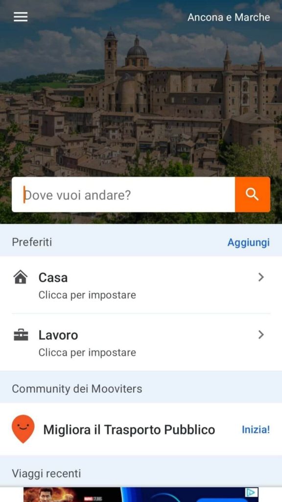 Transport publiczny w regionie Marche - aplikacja Moovit
